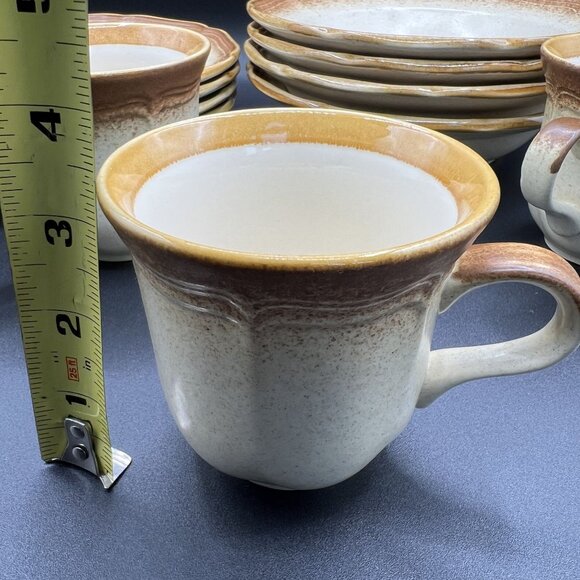 Mikasa Whole Wheat E8000 8.5" Oven To Table Dinnerware 4 Bowls Cups Plates Japan - Picture 13 of 16